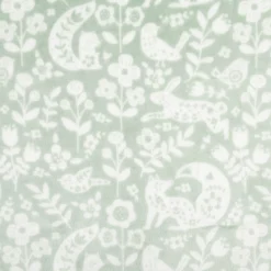 Fleecestoff Tiere Blumen mintgrün 1,45m Breite