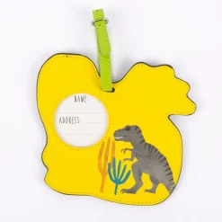 Floss & Rock Gepäckanhänger Dinosaurier grün grau gelb 13,5x16cm