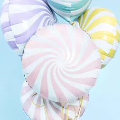 Folienballon Candy hellblau weiß 45cm