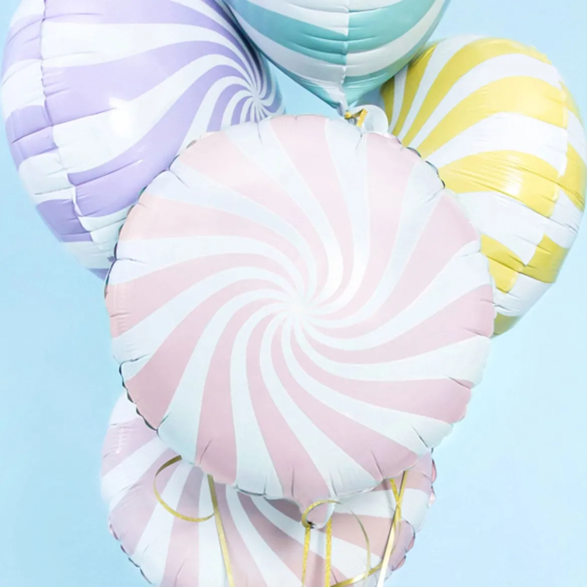 Folienballon Candy hellblau weiß 45cm