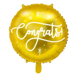 Folienballon Congrats! goldfarbig weiß 35cm