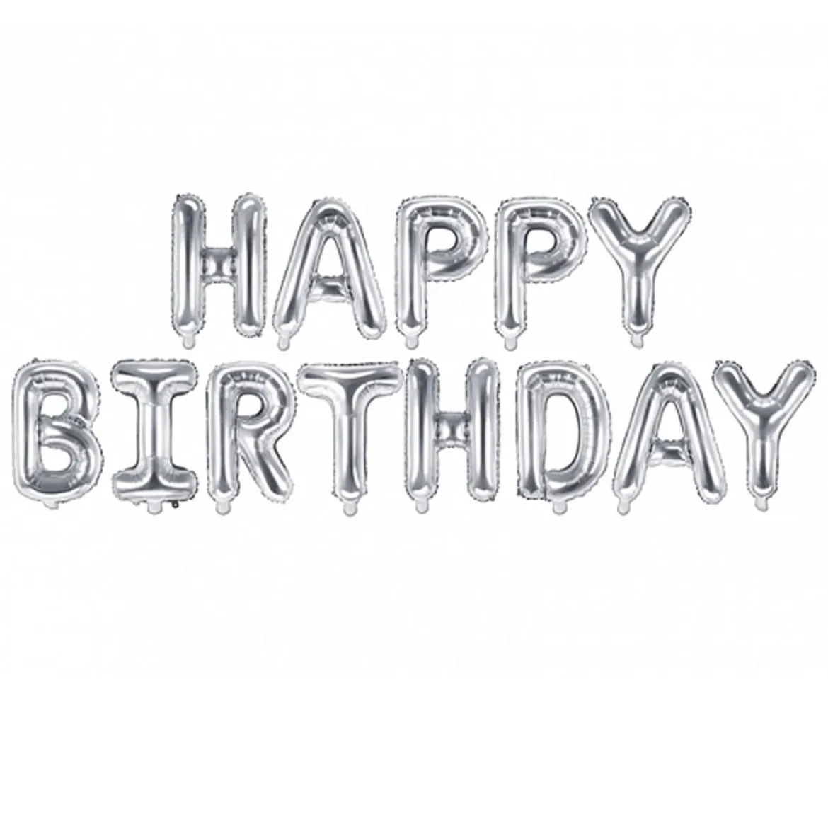 Folienballon Happy Birthday silber 340x35cm