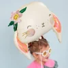 Folienballon Hase creme rosa 50x45cm