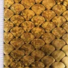 Folienjersey Stretch Glitzer Schuppen holografisch schwarz gold 1,5m Breite