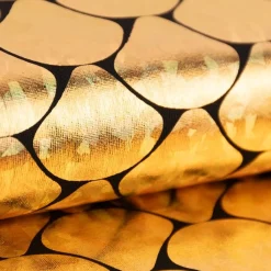 Folienjersey Stretch Glitzer Schuppen holografisch schwarz gold 1,5m Breite