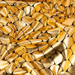 Folienjersey Stretch Glitzer Schuppen holografisch schwarz gold 1,5m Breite