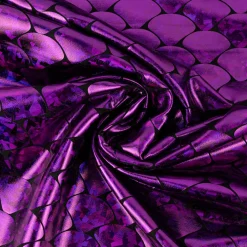 Folienjersey Stretch Glitzer Schuppen holografisch schwarz violett 1,5m Breite