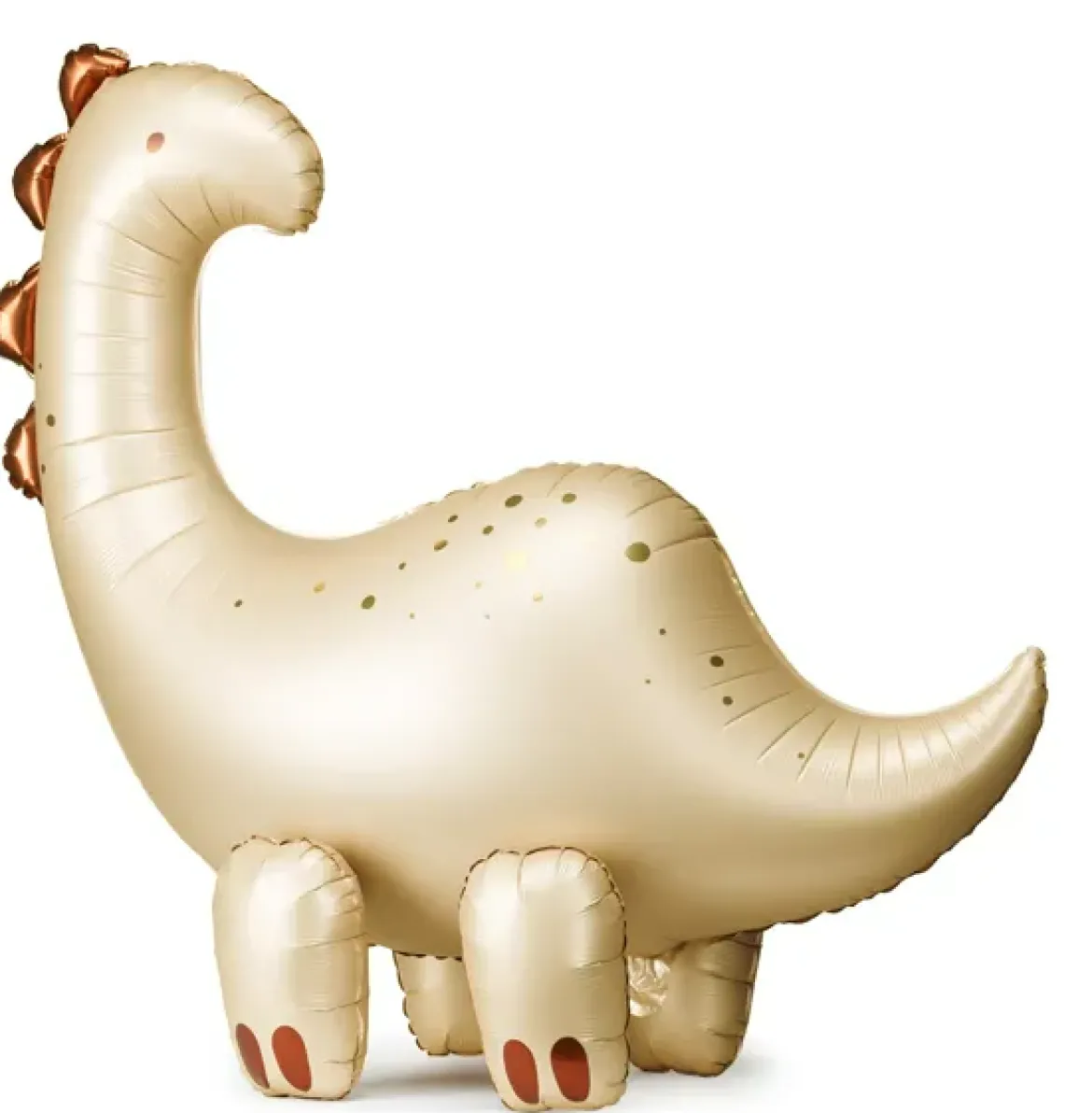 Folienluftballon Dino Brontosaurus stehend beige zum Aufblasen 91x85 cm