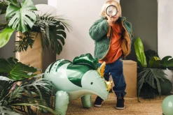 Folienluftballon Triceratops Dinosaurier stehend grün zum Aufblasen 101x60,5cm