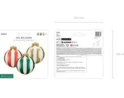 Folienluftballon Weihnachtskugeln 3er Set rot zum Aufblasen 42x46cm