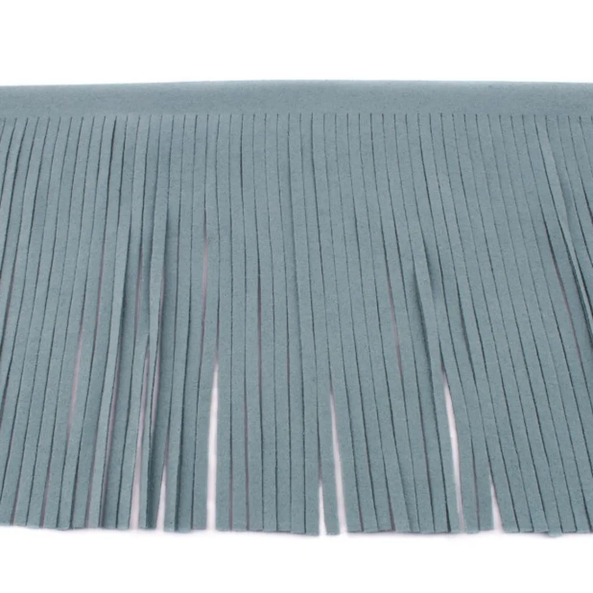 Fransenband altgrün Meterware Länge: 12cm 100% Kunstfaser Wildleder