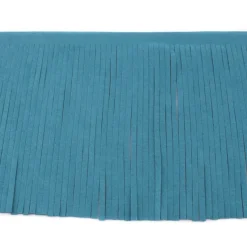 Fransenband petrol Meterware Länge: 12cm 100% Kunstfaser Wildleder