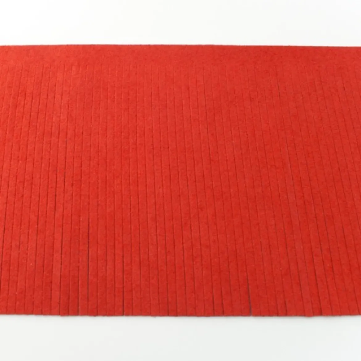 Fransenband rot Meterware Länge: 12cm 100% Kunstfaser Wildleder