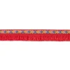 Fransenband Webband Ibiza Ethnoband Rauten Meterware rot 2,6cm Breite