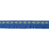 Fransenband Webband Ibiza Ethnoband Rauten Meterware kobalt-blau 2,6cm Breite