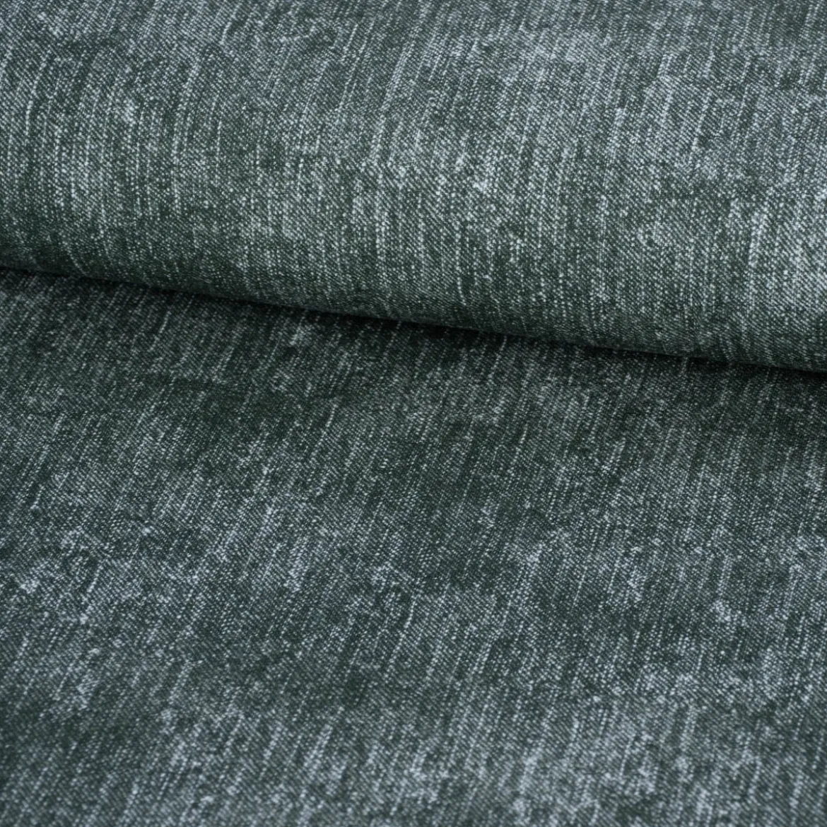French Terry Digitaldruck ARMY DENIM Jeanslook dunkelgrün 1,45m Breite
