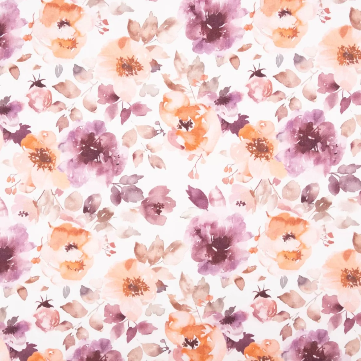 French Terry gebürstet Blumen Digitaldruck rosa 150cm