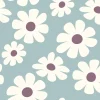 French Terry Krepp Stoff Baumwolle Blumen babyblau weiß 155cm