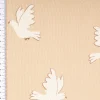French Terry Krepp Stoff Baumwolle Tauben beige weiß 155cm