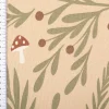 French Terry Krepp Stoff Baumwolle Pilze beige grün rot 155cm