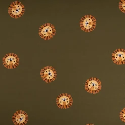 French Terry Löwe grün Sommersweat mit Schlingenstruktur Digitaldruck 150cm