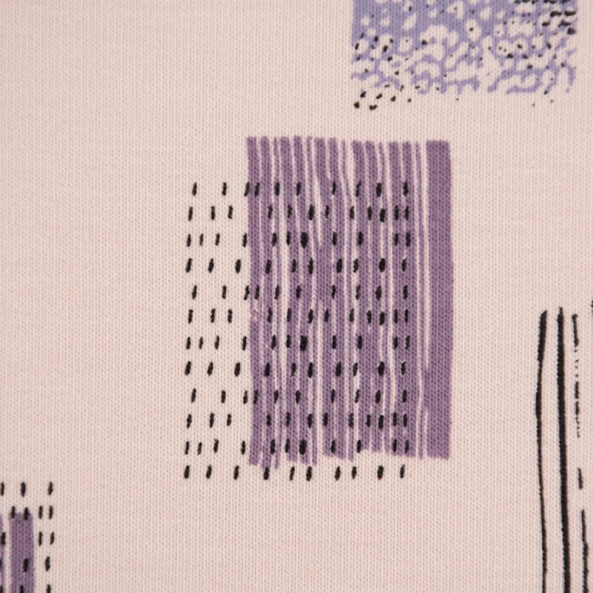 French Terry Organic Bio Blockmuster Streifen Punkte rosa schwarz lila 1,45m Breite