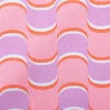French Terry Sommersweat ABSTRACT Retro geschwungene Linien rosa lila 1,45m Breite
