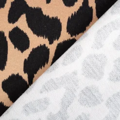 French Terry Sommersweat Digitalprint Animal Skin Leo beige braun schwarz 1,45m Breite