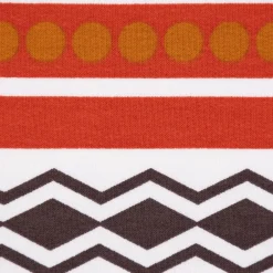 French Terry Sommersweat Meterware Ikat Ethno weiß orange grün 1,45m Breite
