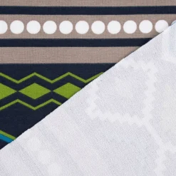 French Terry Sommersweat Meterware Ikat Ethno blau grün 1,45m Breite