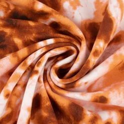 French Terry Sommersweat Meterware Tie Dye Batik weiß kupfer 1,45m Breite
