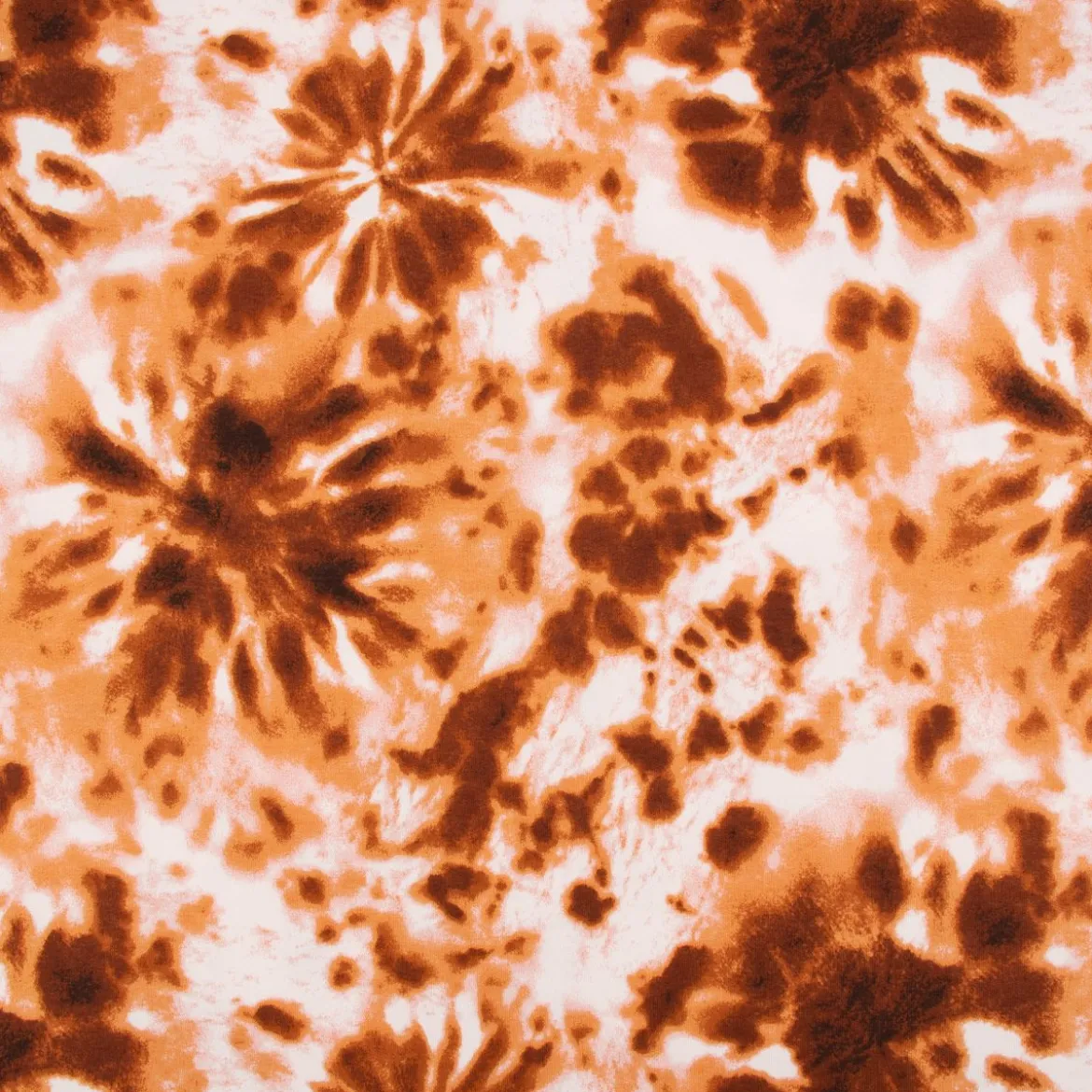 French Terry Sommersweat Meterware Tie Dye Batik weiß kupfer 1,45m Breite