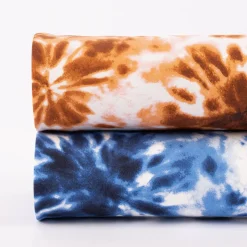 French Terry Sommersweat Meterware Tie Dye Batik weiß kupfer 1,45m Breite