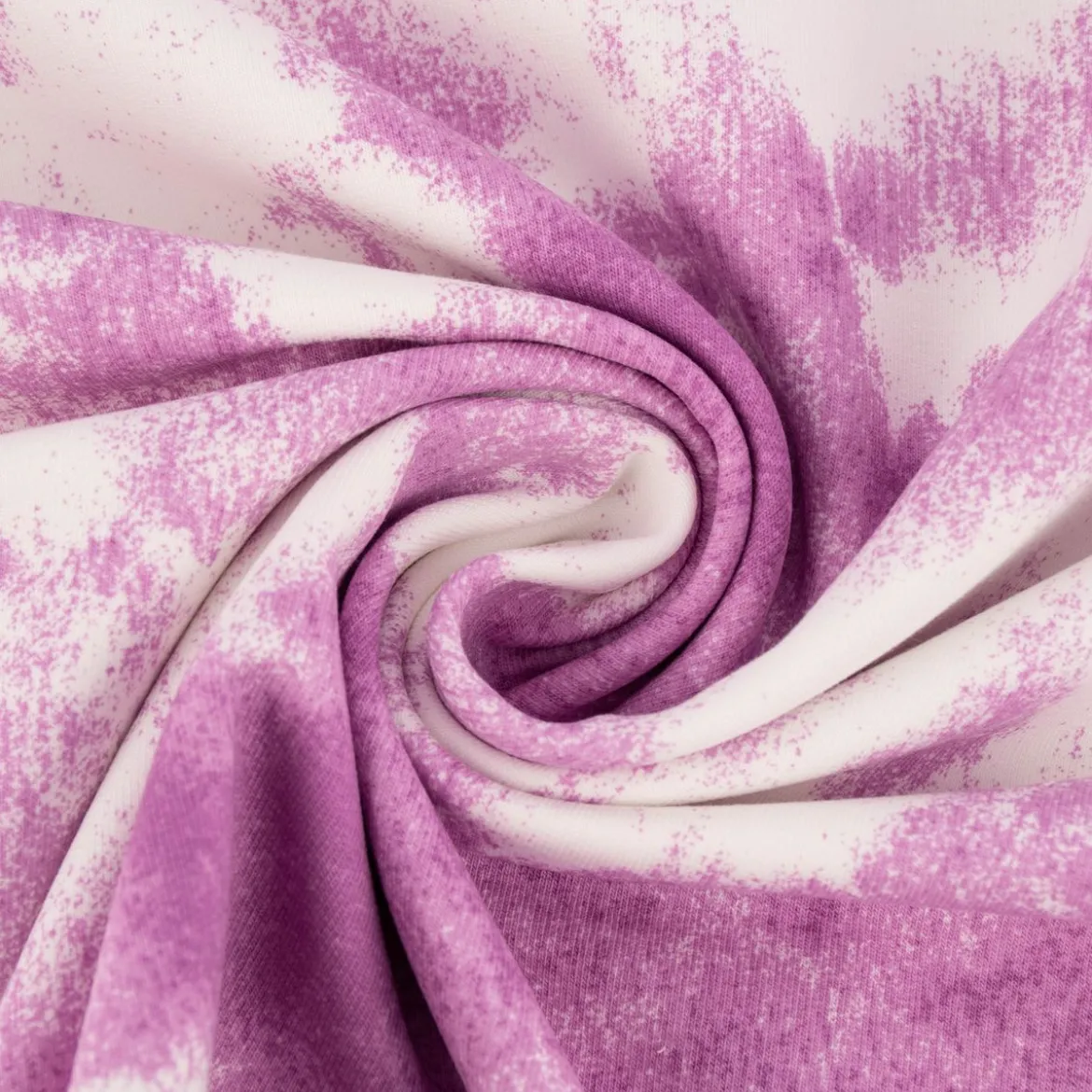 French Terry Sommersweat Meterware Tie Dye Batik weiß lila 1,45m Breite