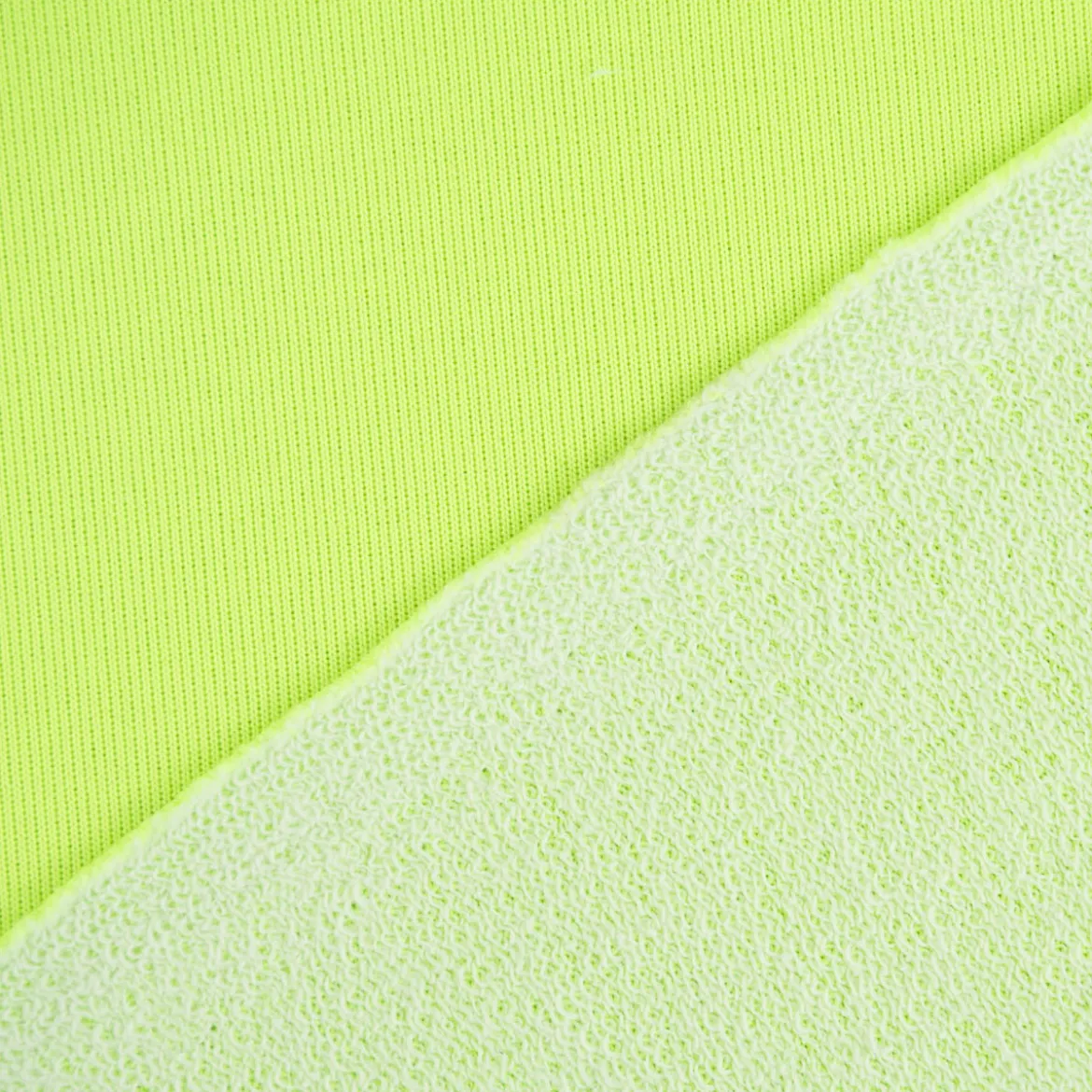 French Terry Sommersweat NEON einfarbig grün 1,45m Breite