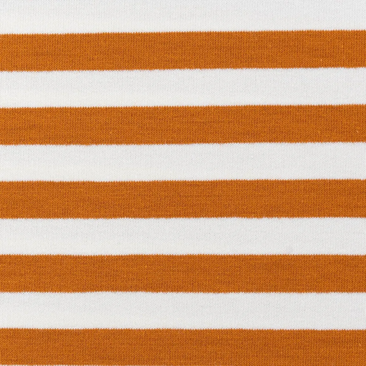French Terry Sommersweat YARN DYED STRIPES Streifen offweiß rost braun 1,5m Breite