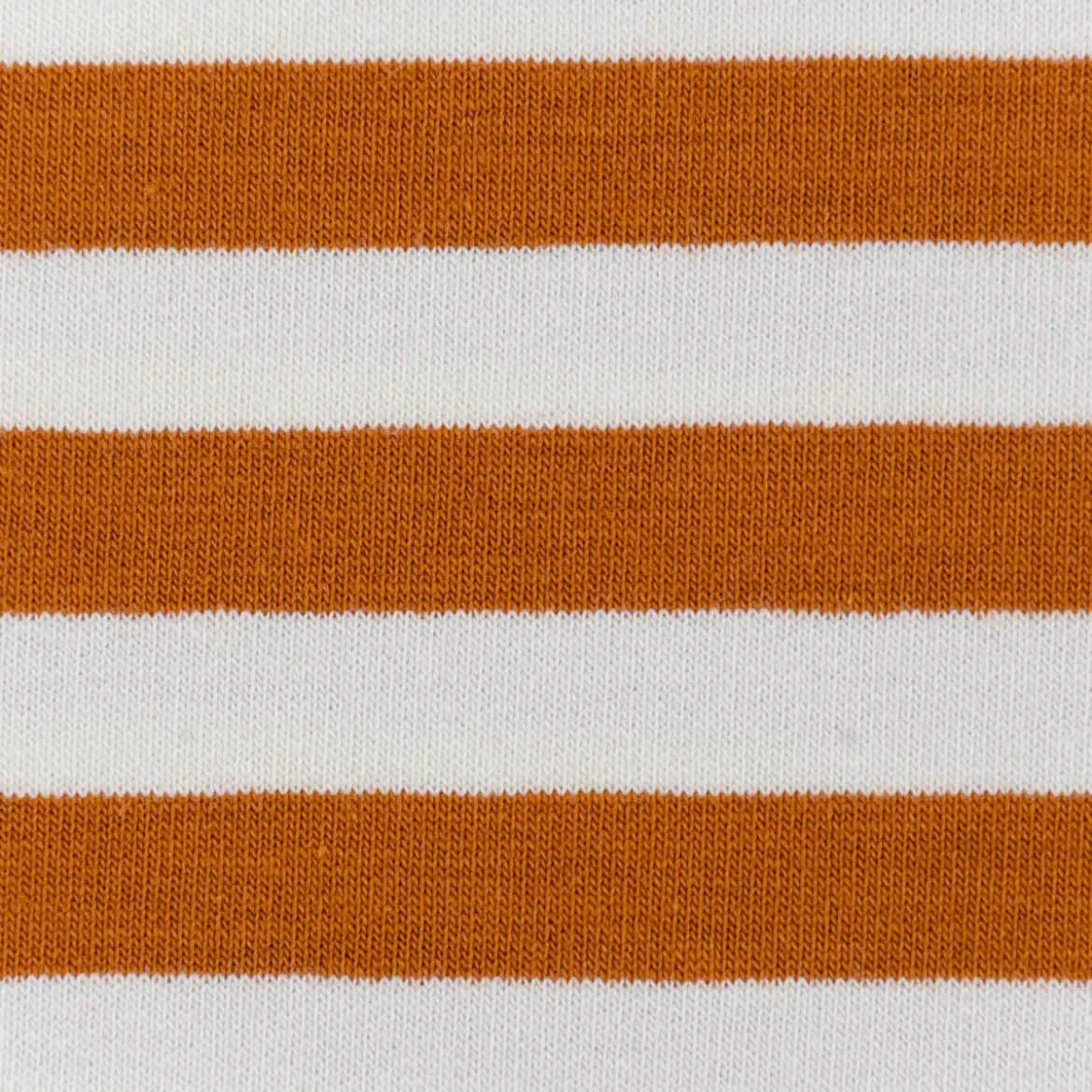 French Terry Sommersweat YARN DYED STRIPES Streifen offweiß rost braun 1,5m Breite