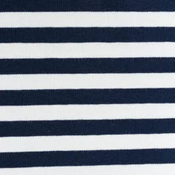 French Terry Sommersweat YARN DYED STRIPES Streifen offweiß dunkelblau 1,5m Breite