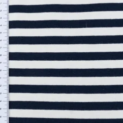 French Terry Sommersweat YARN DYED STRIPES Streifen offweiß dunkelblau 1,5m Breite