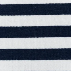 French Terry Sommersweat YARN DYED STRIPES Streifen offweiß dunkelblau 1,5m Breite
