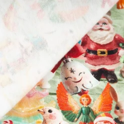 French Terry Stoff Baumwolle Weihnachtsstoff Nostalgie Digitaldruck bunt 1,50m Breite