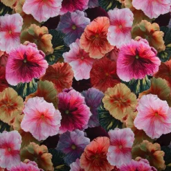French Terry Stoff Blüten Digitaldruck rosa bunt angeraute Innenseite 240g/qm 145cm Breite
