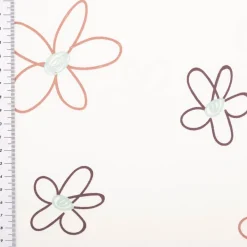 French Terry Stoff Blüten Doodle wollweiß 150 cm Breite