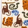 French Terry Stoff Dschungeltiere Affen Leoparden beige 1,50m Breite