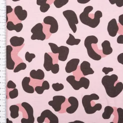 French Terry Stoff Leo Digitaldruck rosa 1,50m Breite