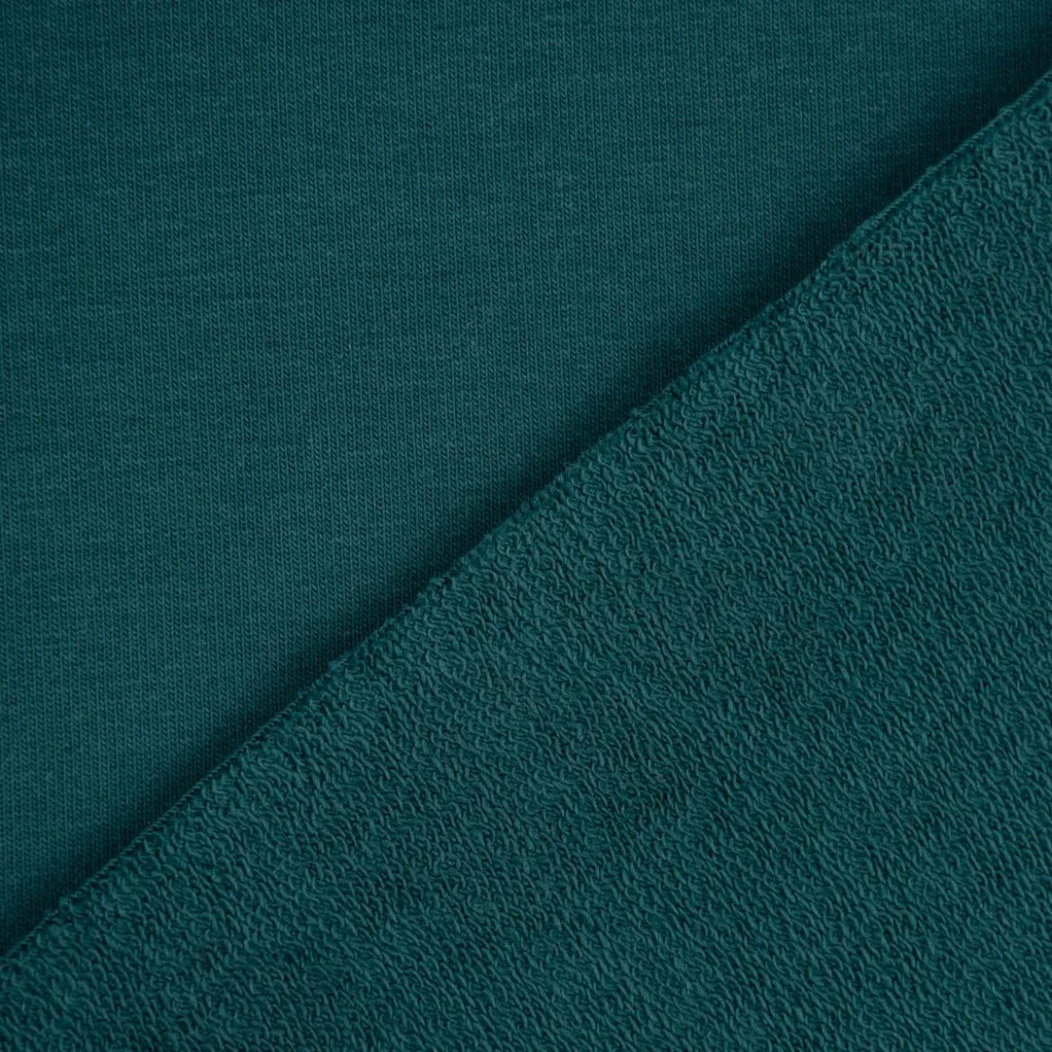 French Terry Stoff Organic Bio uni tannengrün 1,50m Breite