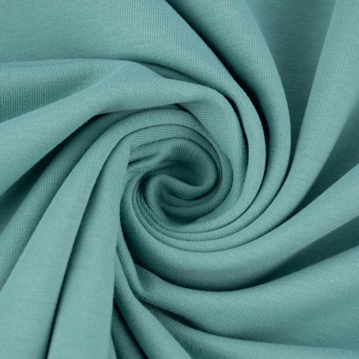 French Terry Stoff Organic Bio uni dunkel mint 1,50m Breite