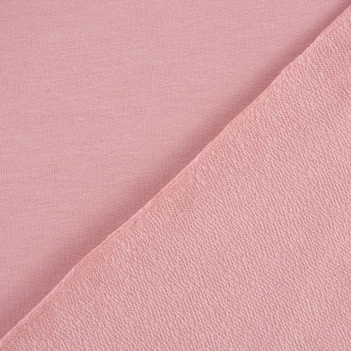 French Terry Stoff Organic Bio uni rosa1,50m Breite
