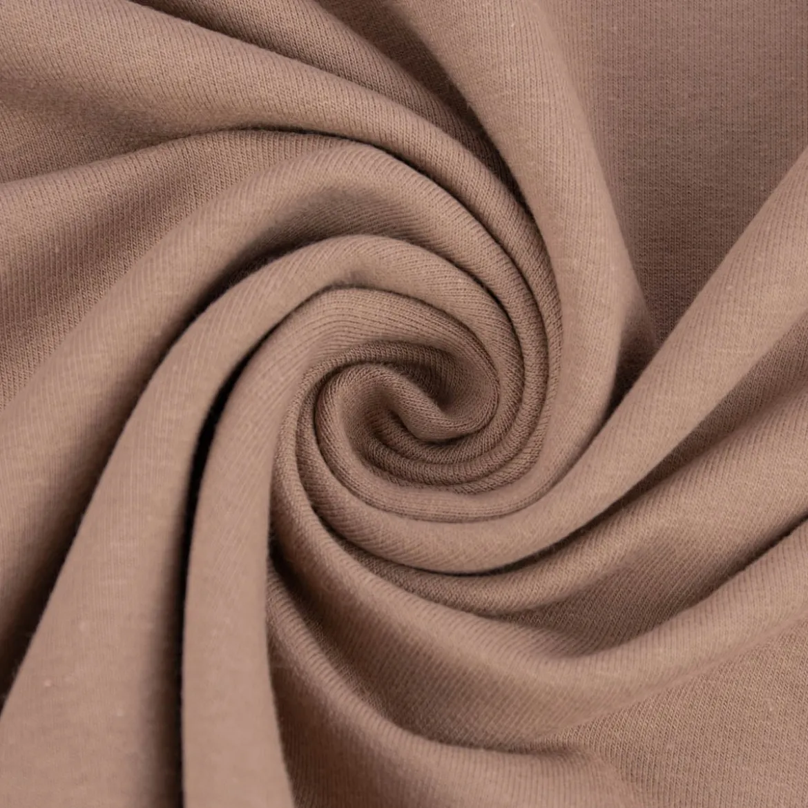 French Terry Stoff Organic Bio uni taupe1,50m Breite