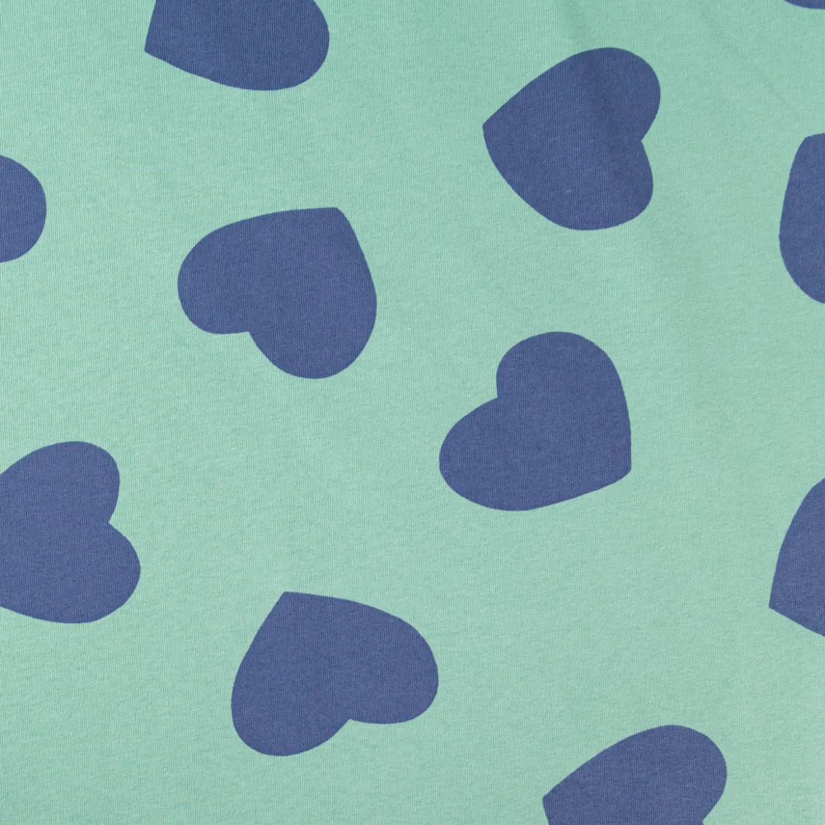 French Terry Stoff Sommersweat Jogging Hearts mintgrün blau1,45m Breite